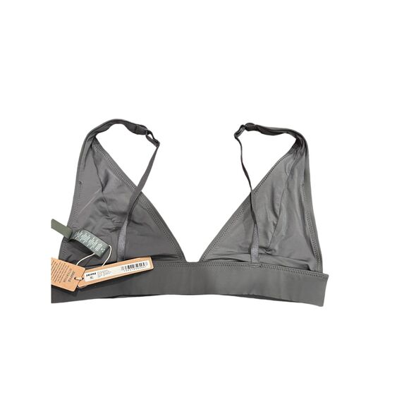 Skims PLUNGE BIKINI TOP SZ M in Gunmetal NWT - Picture 4 of 6